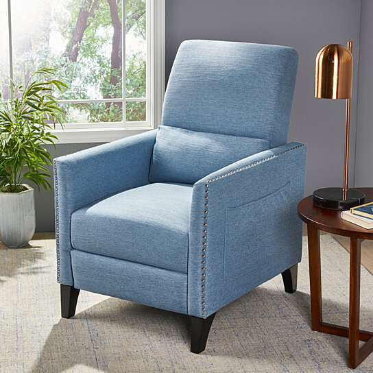 Alexis Contemporary Fabric Push Back Recliner